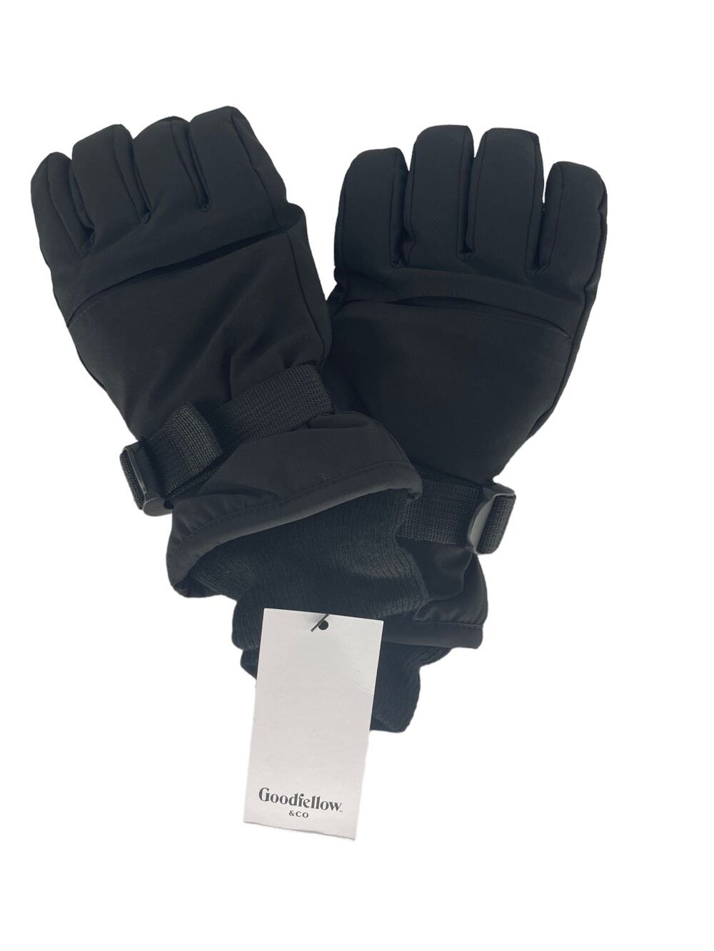 NWT Goodfellow & Co Black Knit Ski Textured Winter Snow Gloves Mens Med/Large